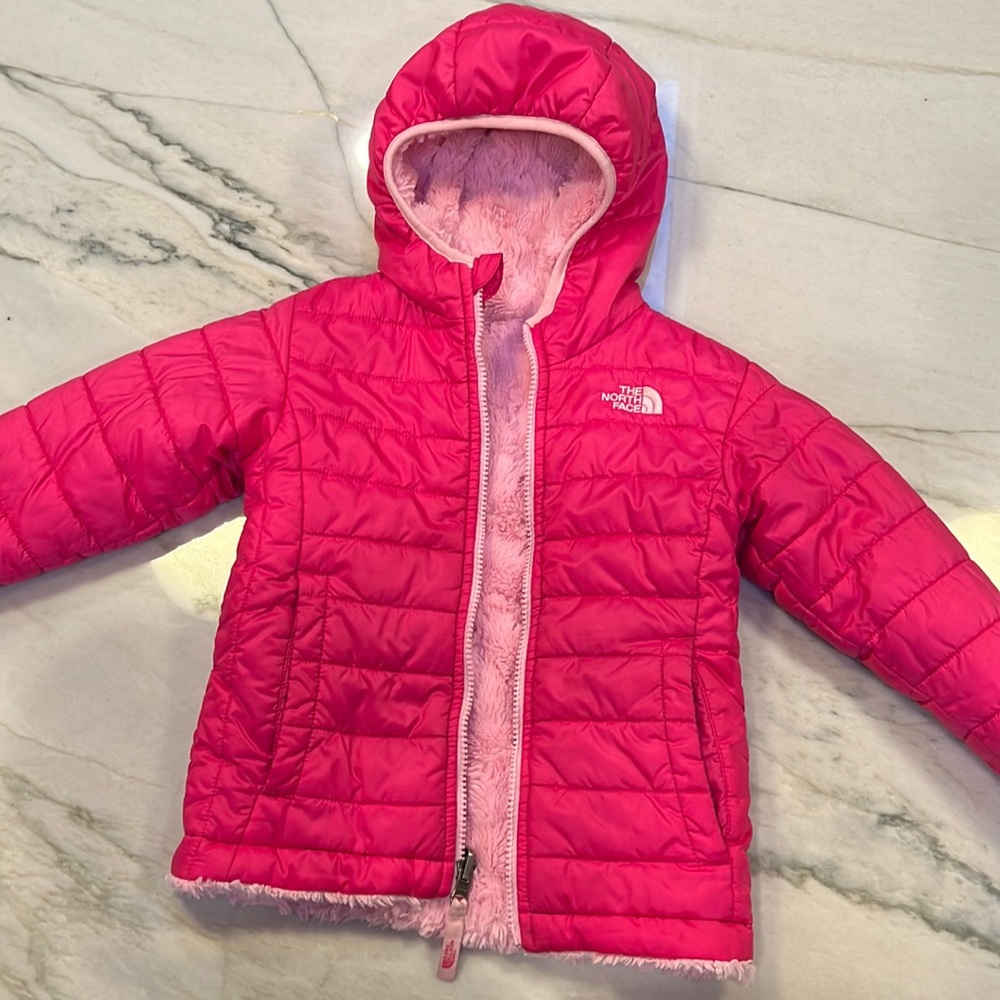 4T North Face winter jacket toddler kids reversible pink